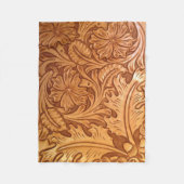 Roestachtig western land, cowboy-leren fleece deken (Voorkant)