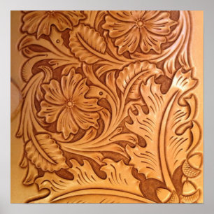 Roestachtig western land, cowboy-leren poster