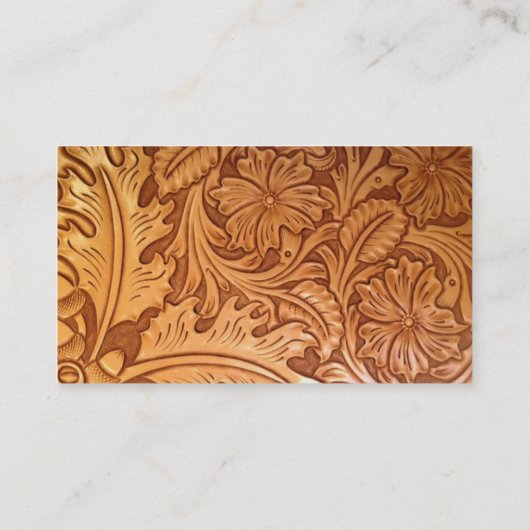 Roestachtig western land, cowboy-leren visitekaartje (Achterkant)