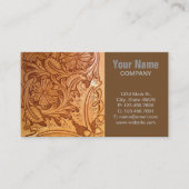 Roestachtig western land, cowboy-leren visitekaartje (Voorkant)