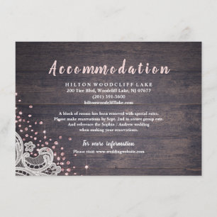 Roestachtige kant en houtsnipige glitteraccommodat informatiekaartje