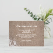 Roestachtige kant en houtsnipige glitteraccommodat informatiekaartje (Staand voorkant)