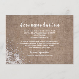 Roestachtige kant en houtsnipige glitteraccommodat informatiekaartje