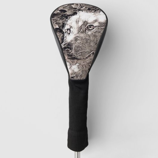 Roestachtige stijl - wolf golfheadcover (Voorkant)