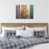 Roestachtige textuur met een schilfering op roestv canvas afdruk (Insitu (Slaapkamer))