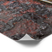 Roestachtige textuur met een schilfering op roestv poster (Hoek)