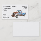 roestblauwe vrachtwagen visitekaartje (Voorkant / Achterkant)