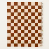 Roestbruin en beige dambordpatroon planner (Achterkant)