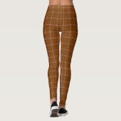 Roestbruin Rood Wit Geruit Klassiek Leggings (Achterkant)