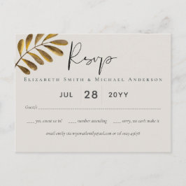 Roestbruine Bronzen Blad Bruiloft RSVP Briefkaart