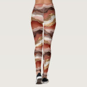 Roestbruine goudmarmer Contemporary Leggings (Achterkant)