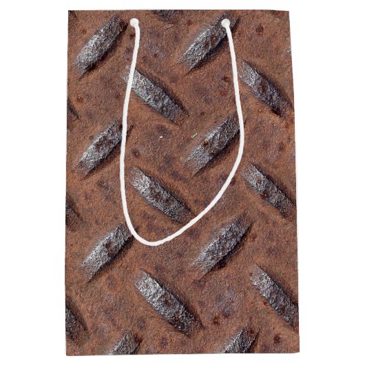roestdiamantplating medium cadeauzakje (Voorkant)