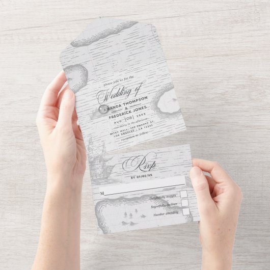  roestelijke buidel in één keer all in one uitnodiging (Afscheurbaar)