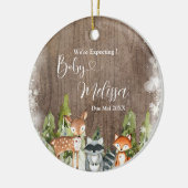 Roestelijke winterdieren die we verwachten keramisch ornament (Links)