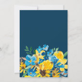 Roestgeel blauw waterverf vrijgezellenfeest kaart (Achterkant)