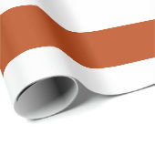 Roestig Amber en Witte Brede Horizontale Strepen Cadeaupapier (Rol Hoek)