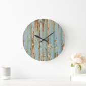 Roestig blauw geschilderd metaal textuur grote klok (Huis)