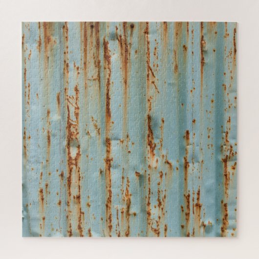 Roestig blauw geschilderd metaal textuur legpuzzel (Verticaal)