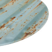 Roestig blauw geschilderd metaal textuur snijplank (Hoek)