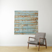 Roestig blauw geschilderd metaal textuur wandkleed (In Situ (horizontaal))