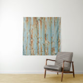 Roestig blauw geschilderd metaal textuur wandkleed (In situ)