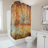 Roestig blauw metaal textuur douchegordijn (In situ)