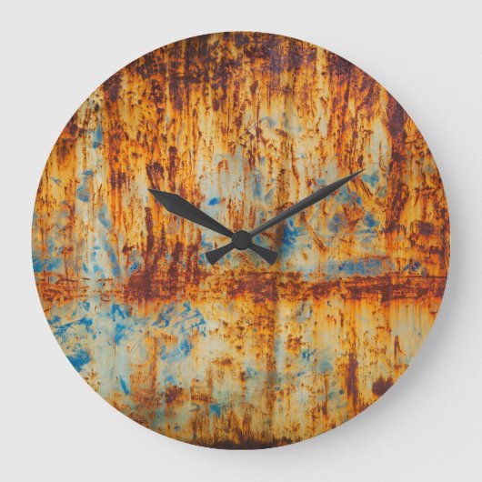 Roestig blauw metaal textuur grote klok (Voorkant)