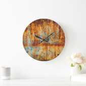 Roestig blauw metaal textuur grote klok (Huis)