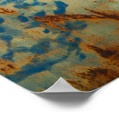 Roestig blauw metaal textuur poster (Hoek)