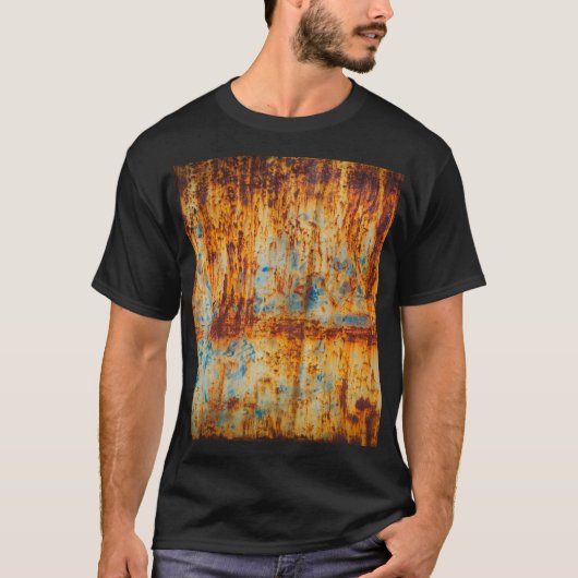 Roestig blauw metaal textuur t-shirt (Voorkant)