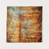 Roestig blauw metaal textuur wandkleed (Voorkant (horizontaal))
