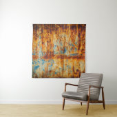Roestig blauw metaal textuur wandkleed (In situ)