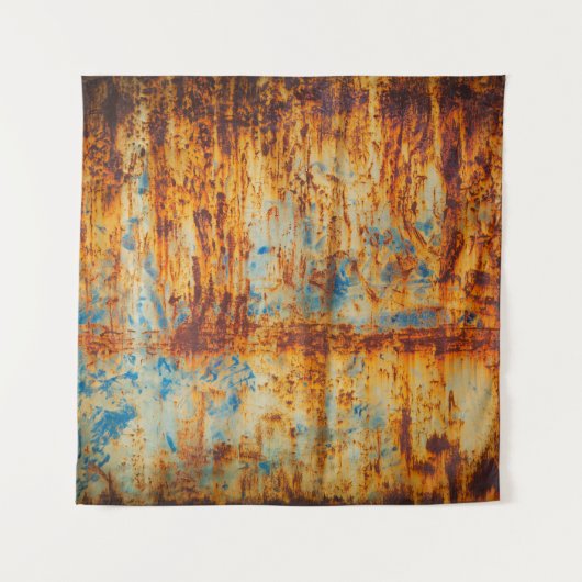 Roestig blauw metaal textuur wandkleed (Voorkant)