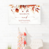 Roestig Bourgondisch Bruin Bloemig Bloem Bruids- Spandoek (Insitu)