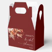 Roestig Burgundy Bruine Bloemige Bloemen Bruiloft Bedankdoosjes (Geopend)