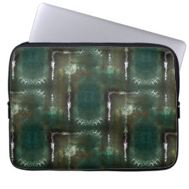 Roestig groenachtig bloemig gemarkeerd door versto laptop sleeve