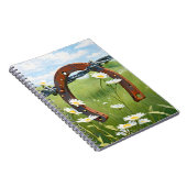 Roestig Hoefijzer en witte madeliefjes Notitieboek (Rechterzijde)