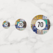 Roestig Kenteken 70e Verjaardag Confetti (Voorkanten)