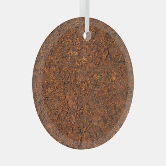 Roestig metaal: getextureerde ijzeresthetiek. glas ornament (Voorkant Rechts)