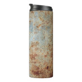 Roestig metalen paneel, gestructureerde achtergron thermosbeker (Geroteerd rechts)