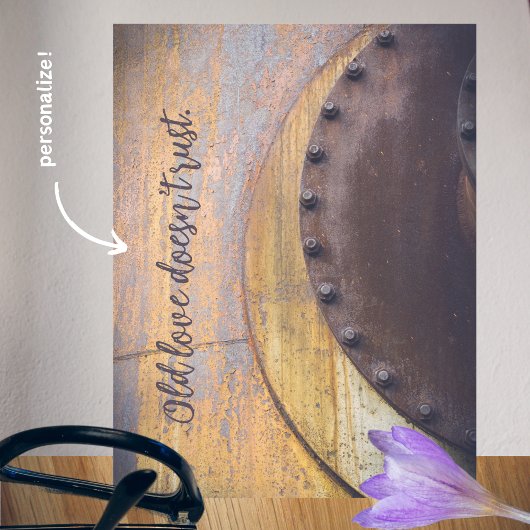 Roestig metalen voorwerp briefkaart