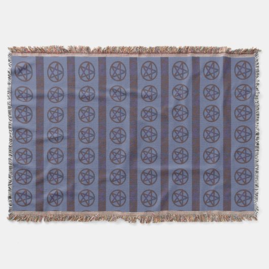 Roestig Pentagram Blauw Deken (Voorkant)