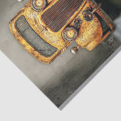 Roestig Retro Gele Fictieve Auto AU7 Découpage Tissuepapier (Detail)