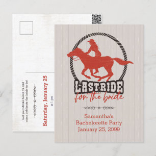 Roestig Rode Laatste Rit Voor De Bruid Briefkaart