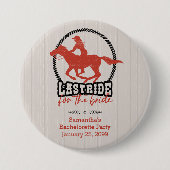 Roestig Rode Laatste Rit Voor De Bruid Ronde Button 7,6 Cm (Voorkant)