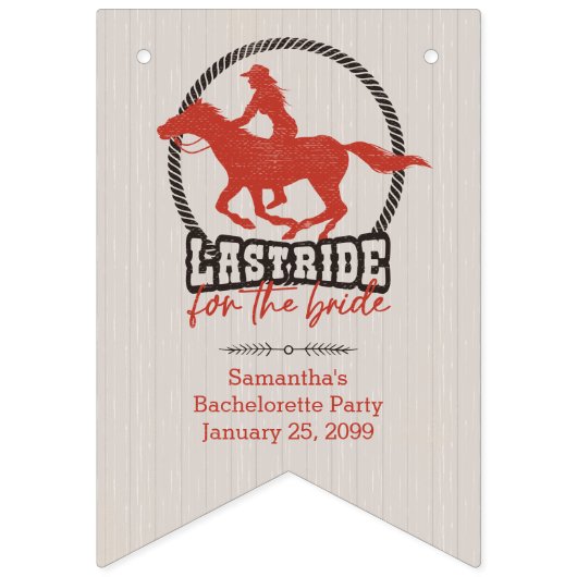 Roestig Rode Laatste Rit Voor De Bruid Vlaggetjes (Eerste vlag)