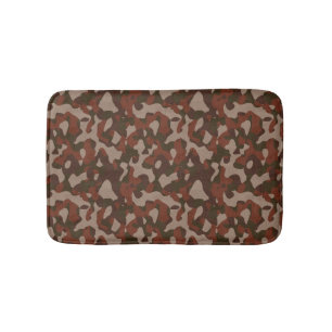 Roestig Rood en Donker Olijf Camo abstract Badmat