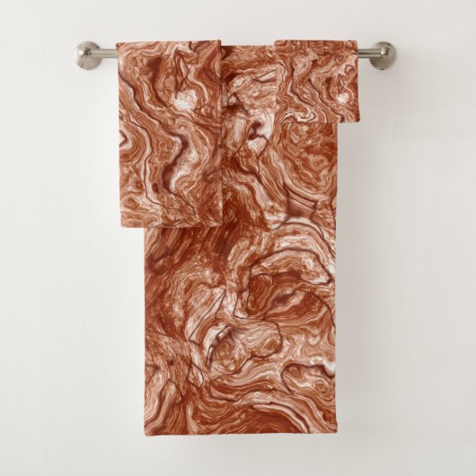 Roestig rood marmer abstract bad handdoek (Insitu)