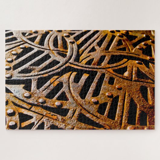 Roestig rooster legpuzzel (Horizontaal)