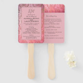 ROESTIG ROZE - Trouwprogramma waaier (Voorkant en achterkant)